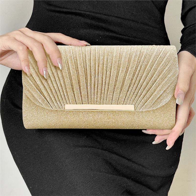 Elegant Night Clutch – Shimmering Evening Bag with Gold Closure – Available in Multiple Colors