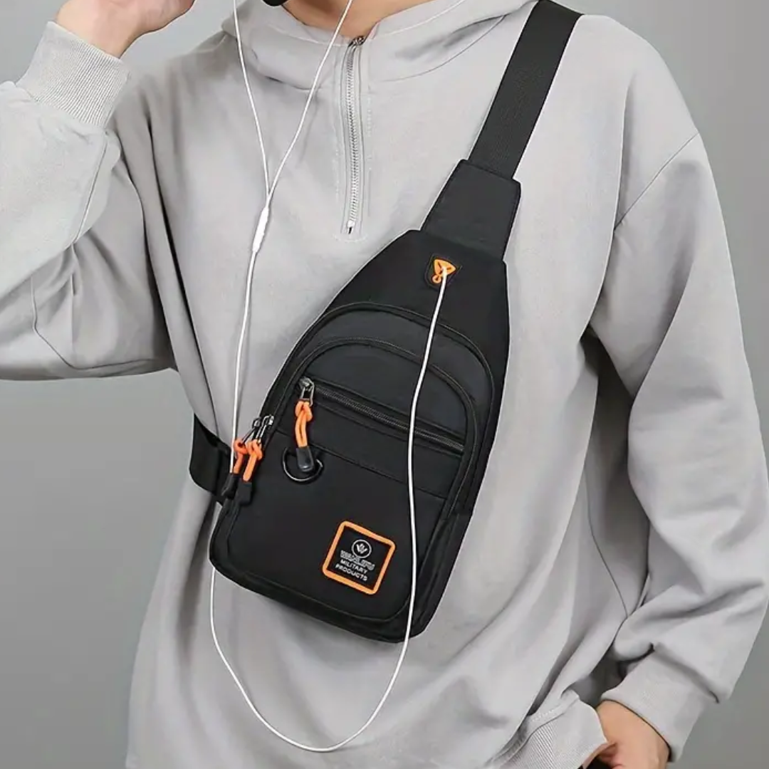 Water-Resistant Compact Shoulder Bag for Men – Functional Daily Travel & Work Crossbody Messenger