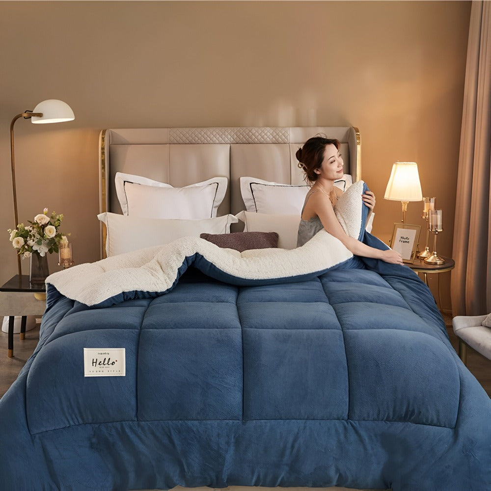 Fleece Comforter Sherpa Fleece Blanket – Ultra-Soft Velvet Throw for Cozy Fall & Winter Nights