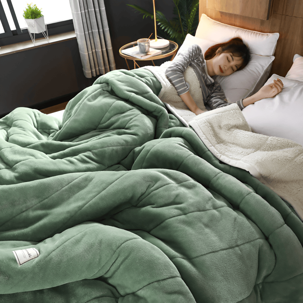 Ultra-Soft Sherpa Fleece Blanket – Cozy Throw for Winter, Sofa, and Bed – Machine Washable, Multiple Sizes