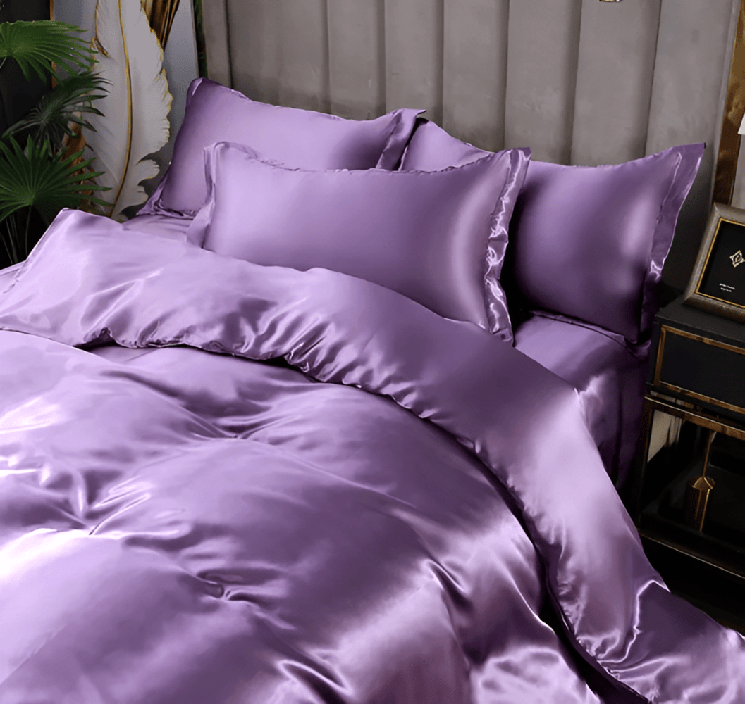Premium Mulberry Silk Bedding Set – 100% Natural Mulberry Silk Duvet Cover with 2 Pillowcases – Hypoallergenic, Breathable, Temperature-Regulating, and Skin-Friendly