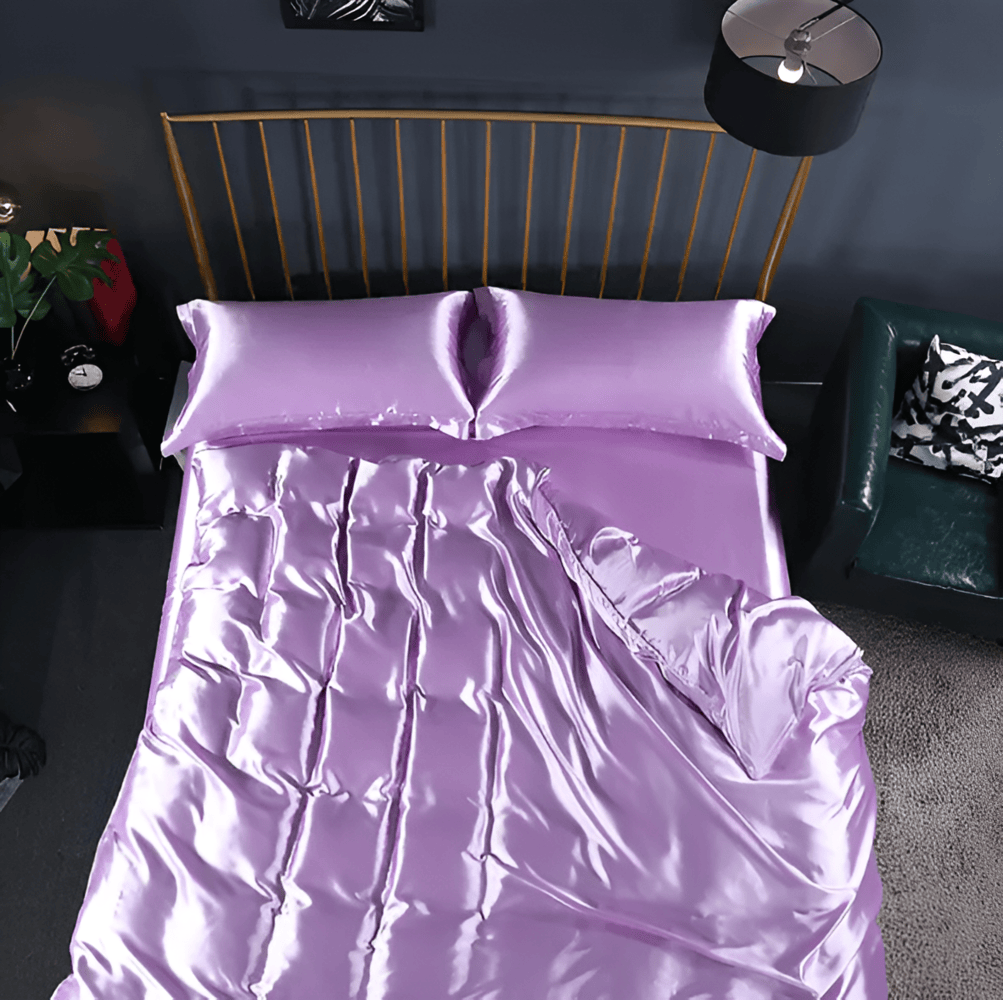 Premium Mulberry Silk Bedding Set – 100% Natural Mulberry Silk Duvet Cover with 2 Pillowcases – Hypoallergenic, Breathable, Temperature-Regulating, and Skin-Friendly
