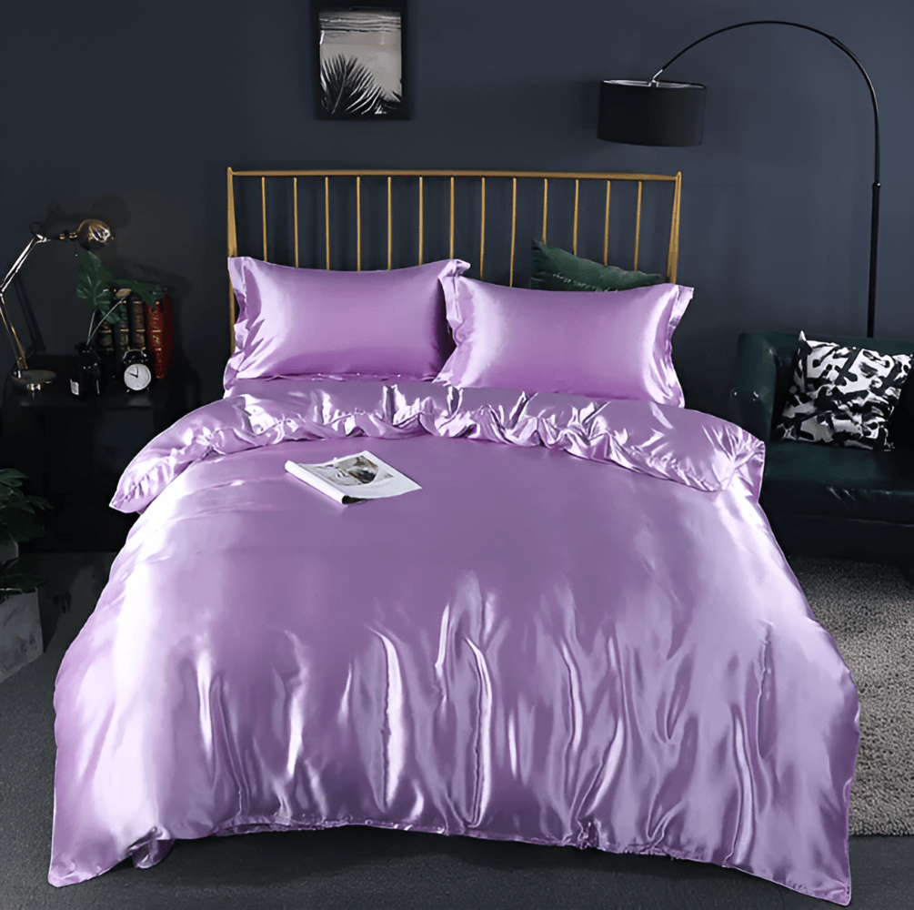 Premium Mulberry Silk Bedding Set – 100% Natural Mulberry Silk Duvet Cover with 2 Pillowcases – Hypoallergenic, Breathable, Temperature-Regulating, and Skin-Friendly
