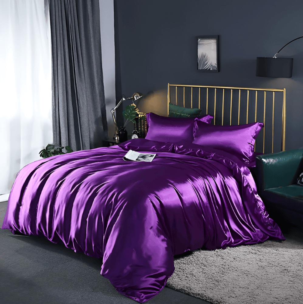 Premium Mulberry Silk Bedding Set – 100% Natural Mulberry Silk Duvet Cover with 2 Pillowcases – Hypoallergenic, Breathable, Temperature-Regulating, and Skin-Friendly
