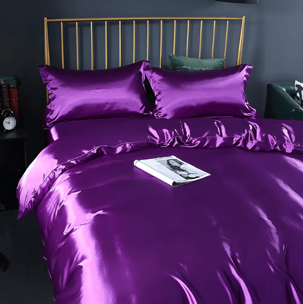 Premium Mulberry Silk Bedding Set – 100% Natural Mulberry Silk Duvet Cover with 2 Pillowcases – Hypoallergenic, Breathable, Temperature-Regulating, and Skin-Friendly