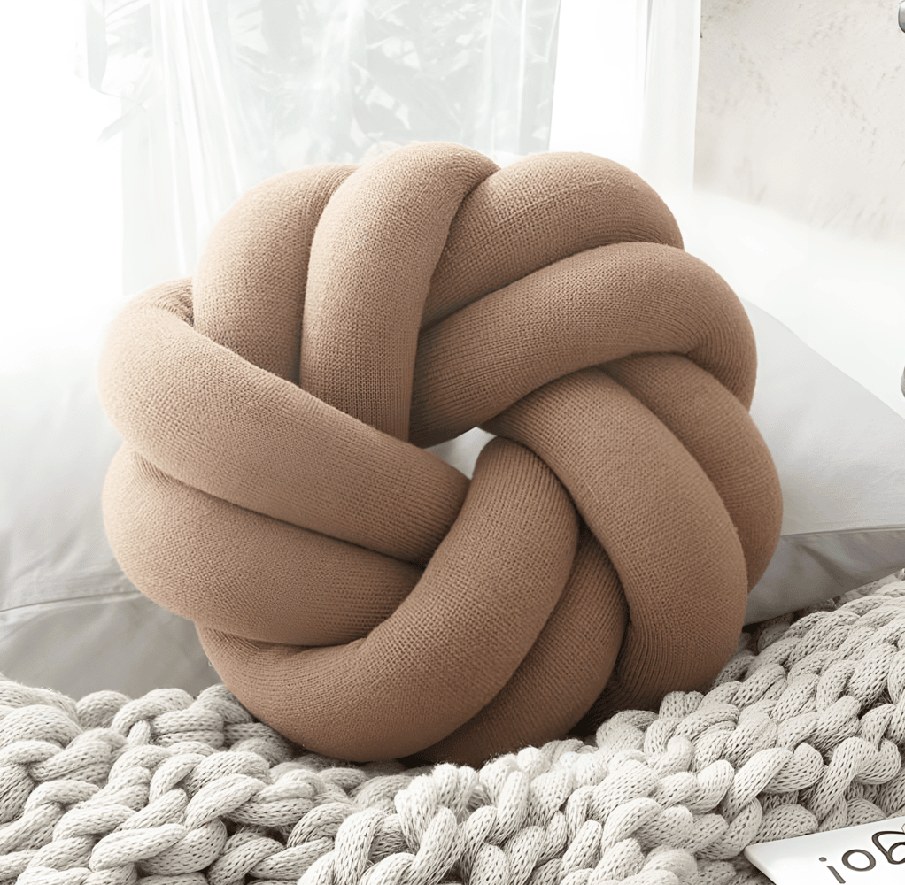 SnugKnot Cotton Knot Pillow – Handmade Decorative Throw Cushion for Sofa, Bed & Nursery