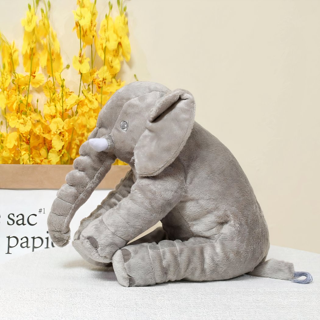 Super Soft Plush Elephant – Cuddly Grey Stuffed Animal Toy, Safe Gift for Babies & Kids