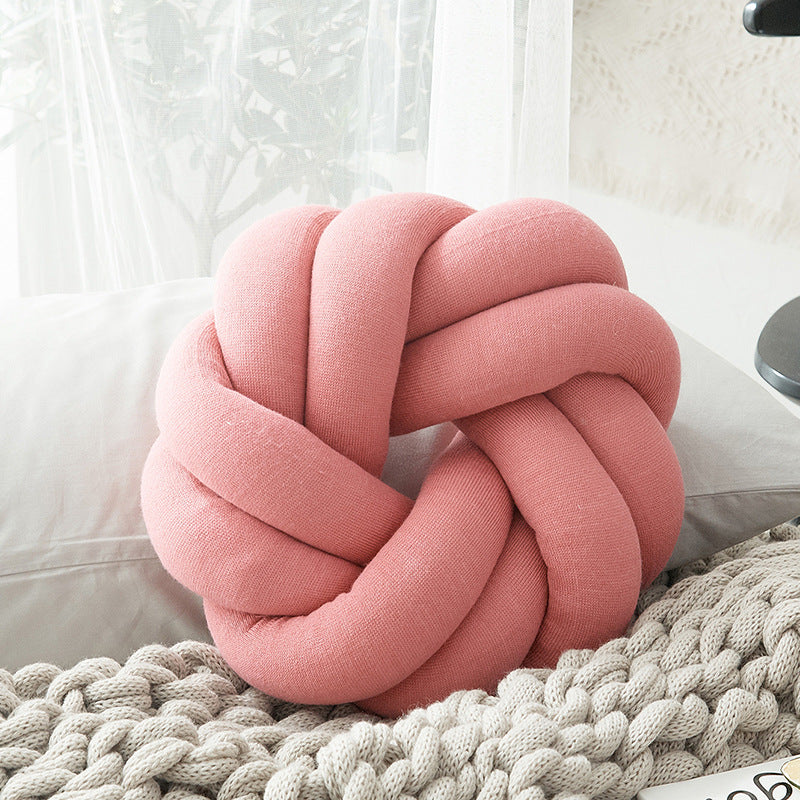 SnugKnot Cotton Knot Pillow – Handmade Decorative Throw Cushion for Sofa, Bed & Nursery