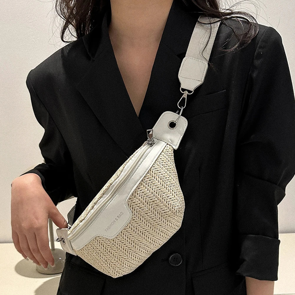 Raffia Crossbody Bum Bag – Lightweight, Adjustable & Stylish for Summer