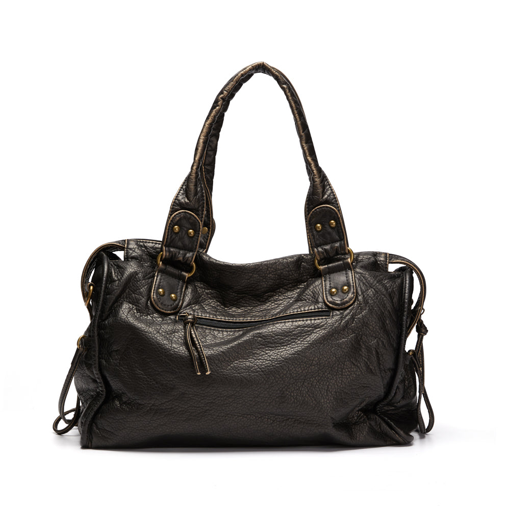 Luxe Black Leather Tote Bag for Women – Timeless Design with Spacious Interior