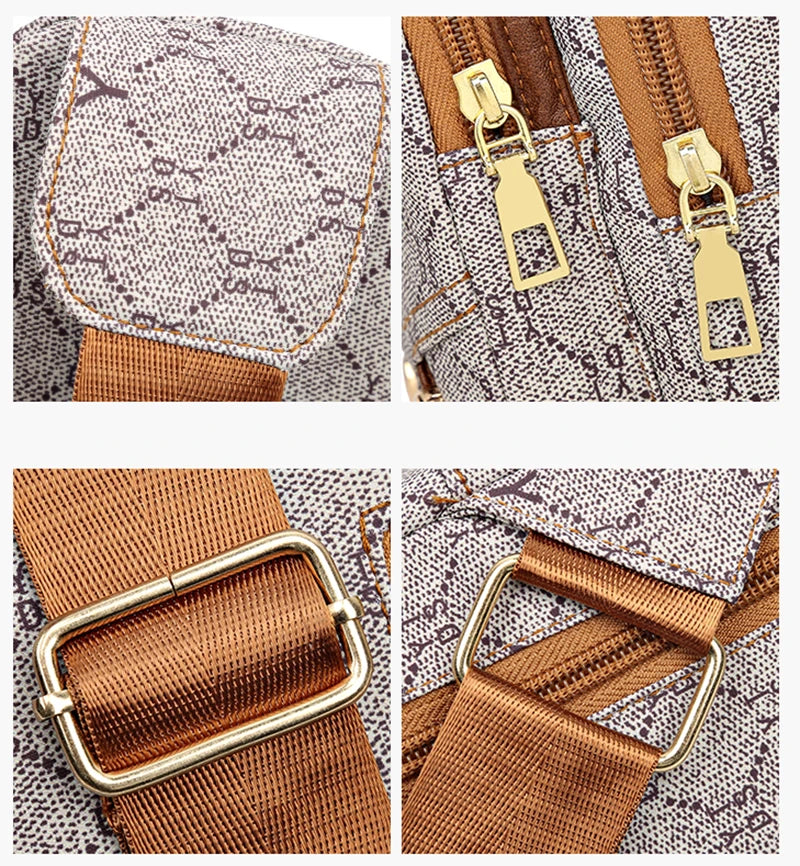 Luxe Leather Crossbody Backpack – Stylish, Compact & Comfortable Design