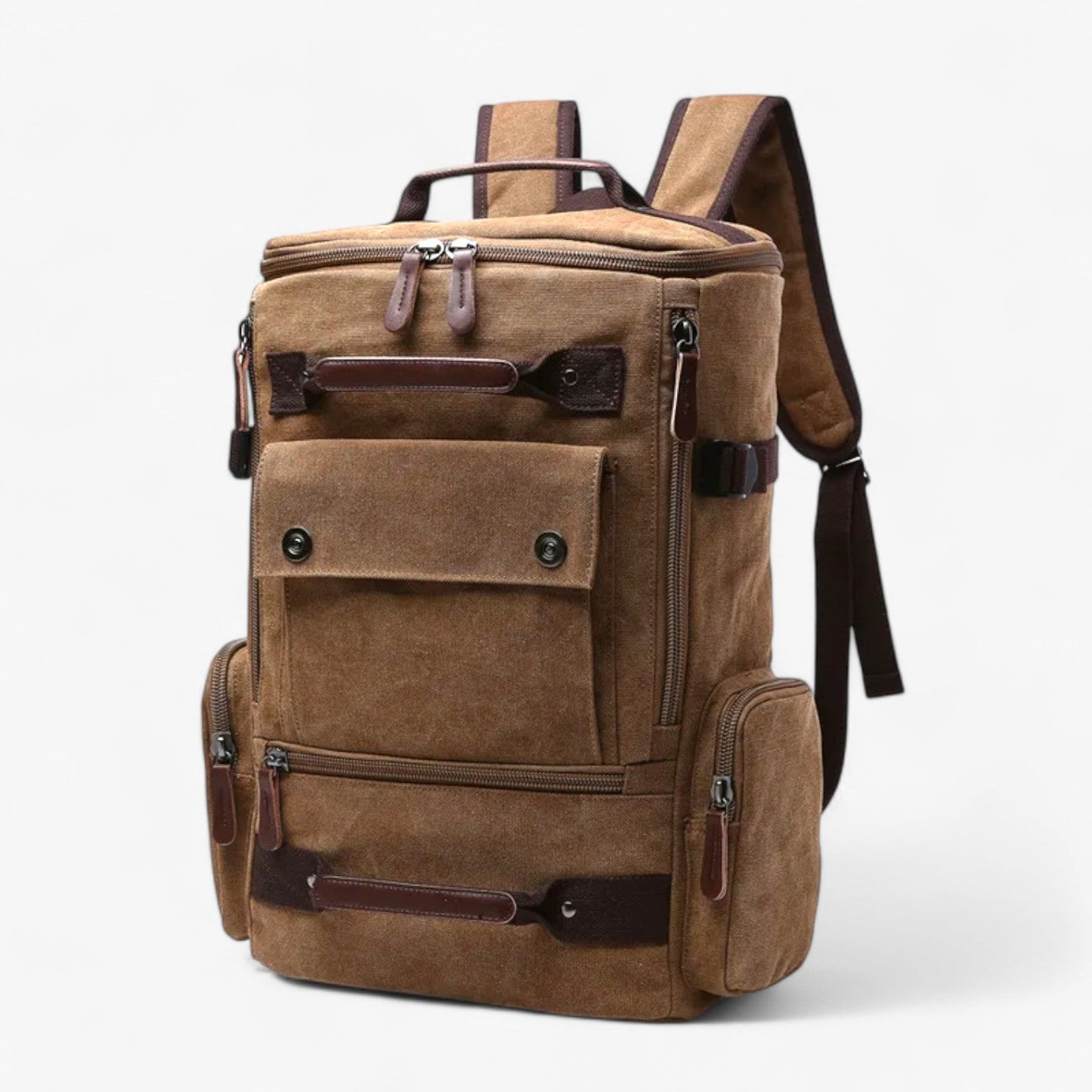 Vintage Canvas Backpack – Durable Unisex Rucksack with Laptop Compartment