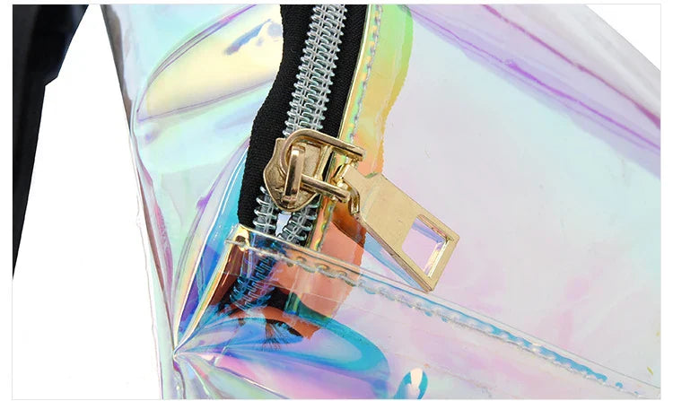 Holographic Festival Fanny Pack – Iridescent Waist Bag with Adjustable Strap for Concerts, Raves & Travel