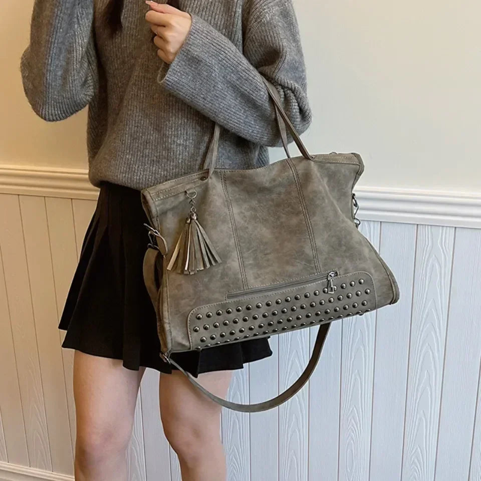 Women’s Large Faux Leather Tote Bag | Spacious Shoulder / Handbag for Work & Daily Use