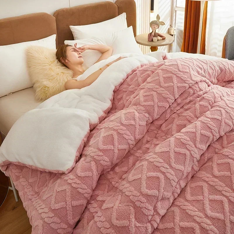 Ultra Soft Sherpa Fleece Winter Blanket – Thick Warm Throw for Bed & Couch