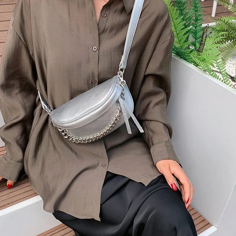 Trendy Chain Strap Crossbody Belt Bag – Chic & Practical Waist Bag for Women