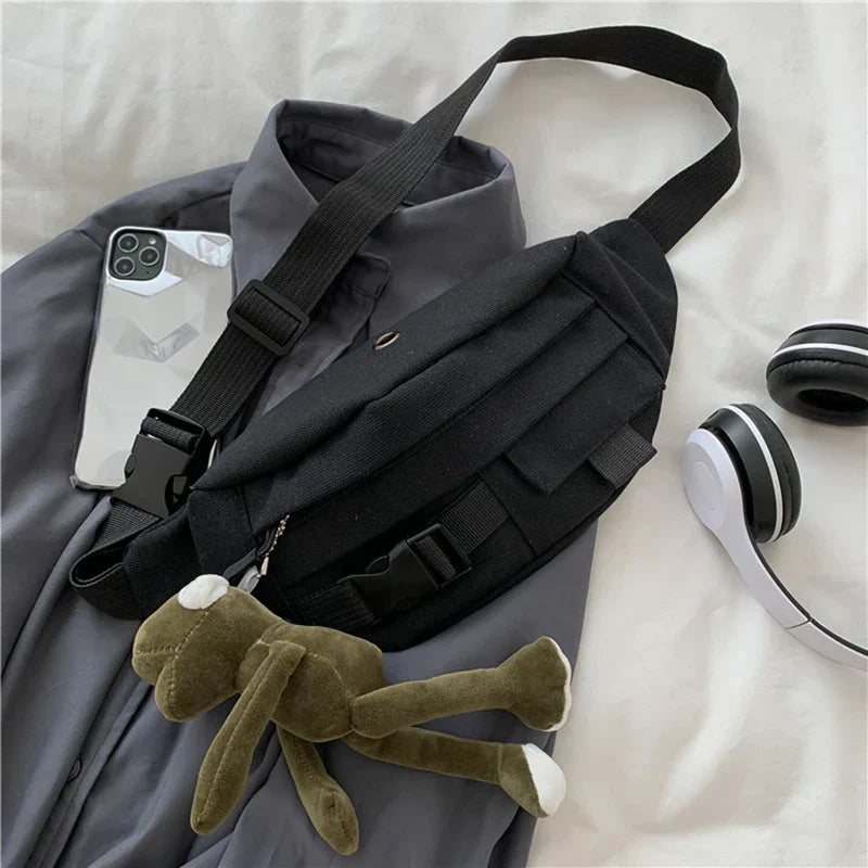 Trendy Crossbody & Waist Bag with Keychain ‒ Spacious Adjustable Strap Hip & Shoulder Bag