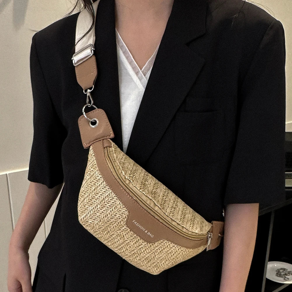 Raffia Crossbody Bum Bag – Lightweight, Adjustable & Stylish for Summer