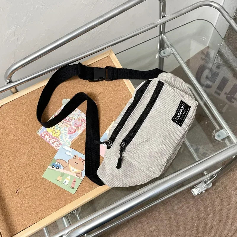 White Crossbody Belt Bag – Adjustable Waist Pack for Women & Men | Stylish, Spacious & Durable
