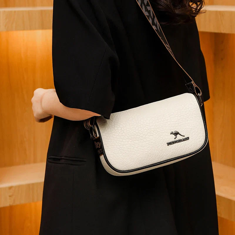 Stylish Women’s Crossbody Bag – PU Leather Compact Shoulder Purse in Black or Beige