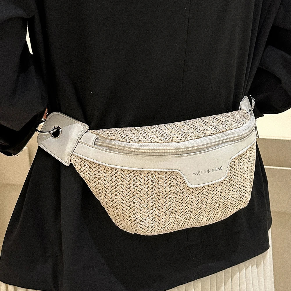 Raffia Crossbody Bum Bag – Lightweight, Adjustable & Stylish for Summer