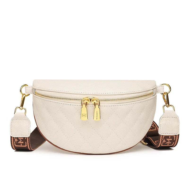 Quilted Black Belt Bag | Gold Hardware Adjustable Waist / Crossbody Bag – Stylish Hands-Free Everyday Accessory