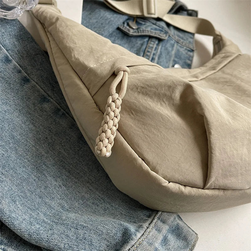 Beige Hobo Crossbody Bag – Spacious, Stylish & Comfortable Everyday Tote