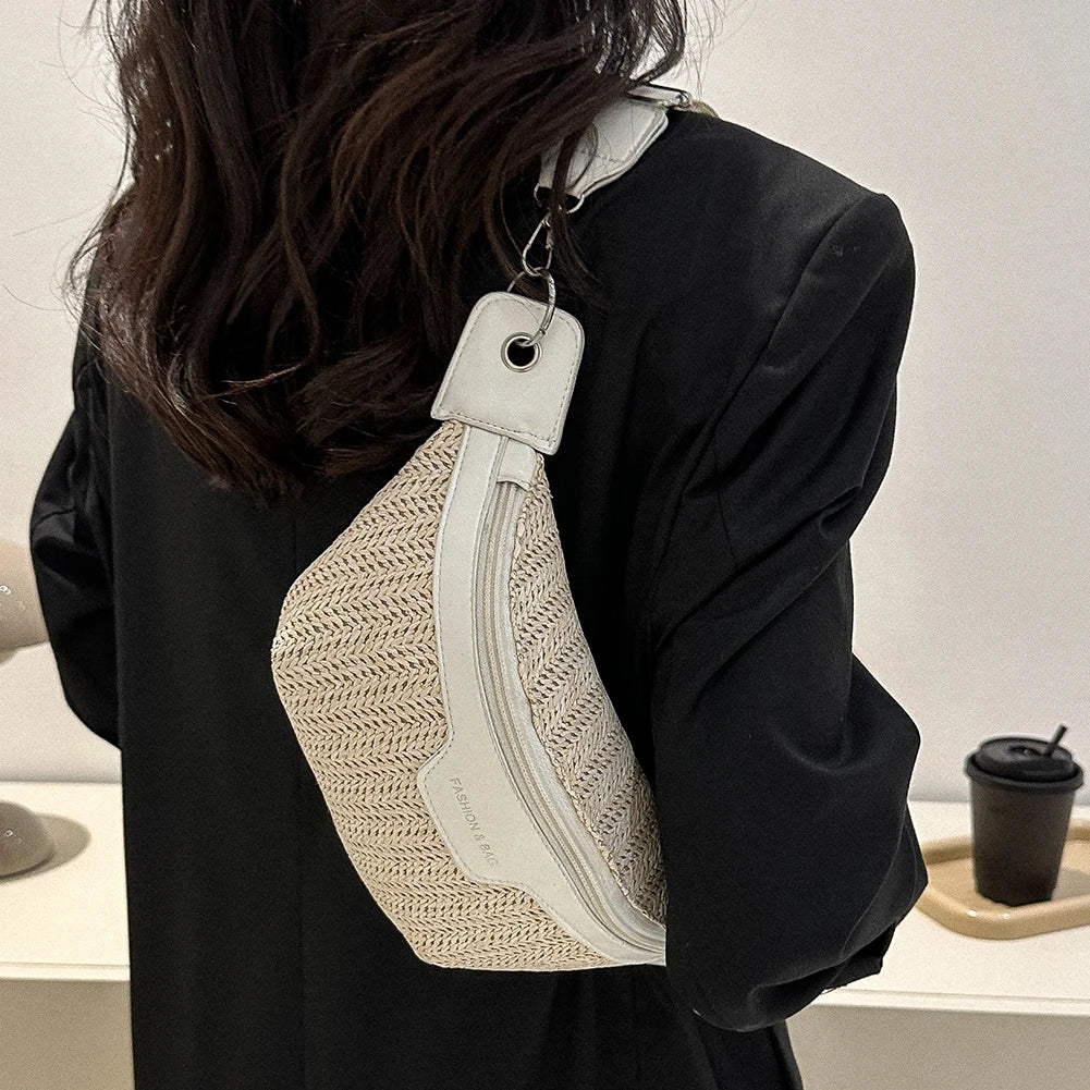 Raffia Crossbody Bum Bag – Lightweight, Adjustable & Stylish for Summer