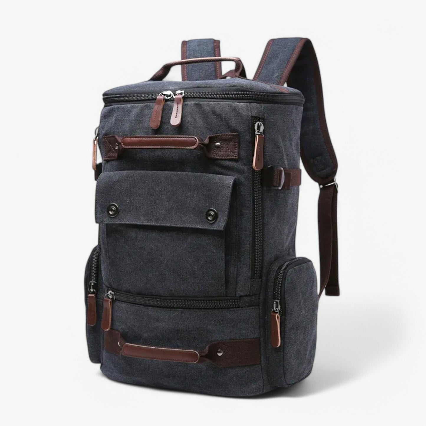 Vintage Canvas Backpack – Durable Unisex Rucksack with Laptop Compartment