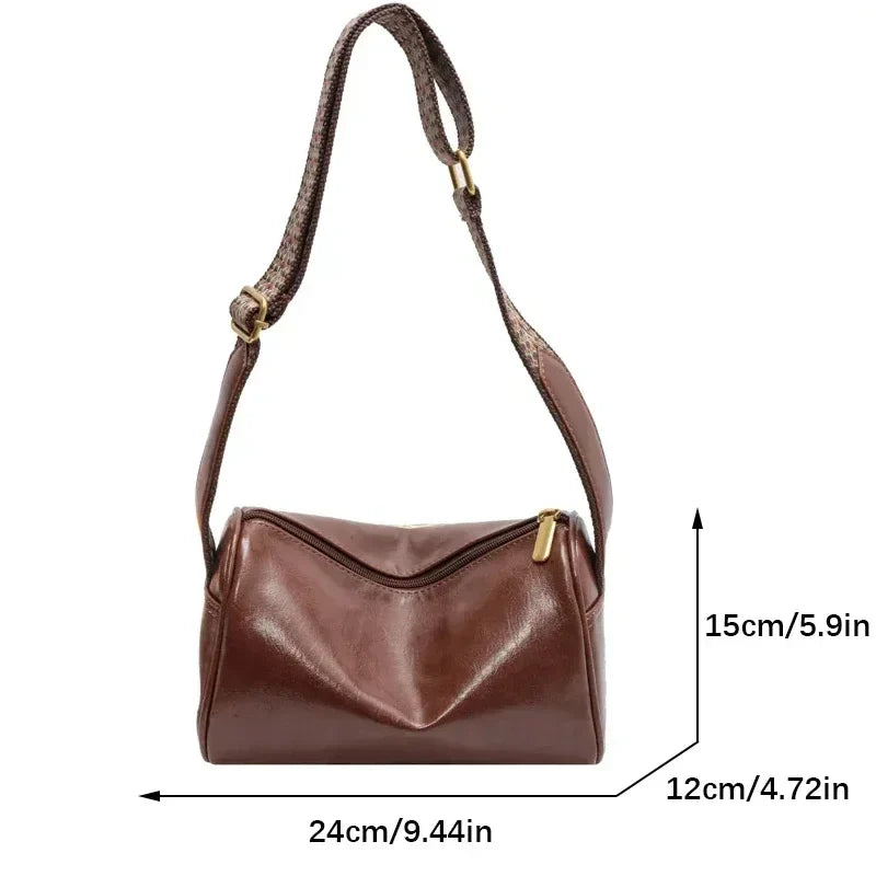 Stylish Leather Shoulder Bag with Braided Strap – Durable, Comfortable, and Spacious