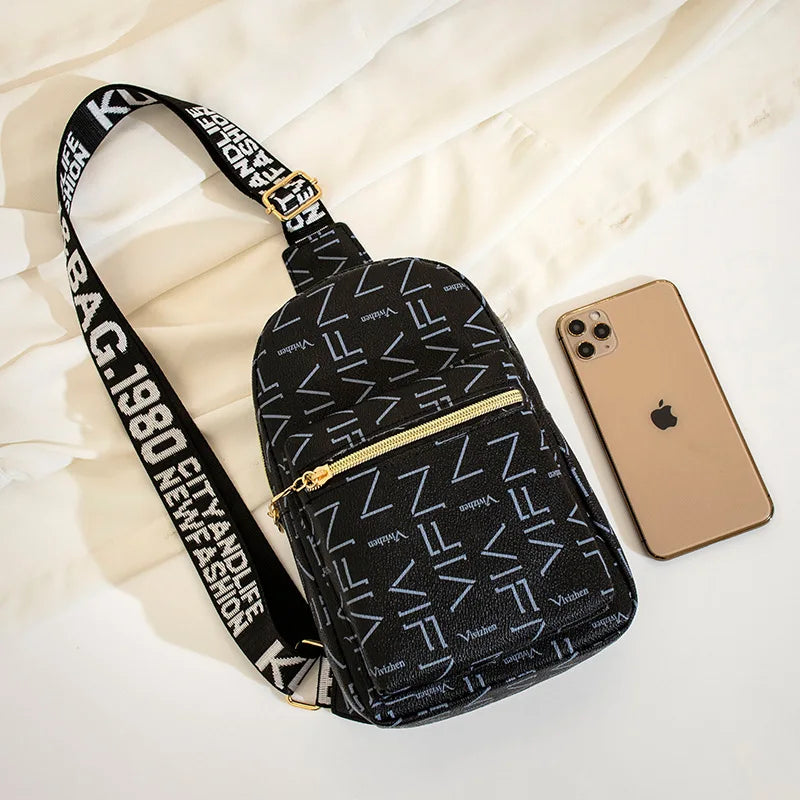 Streetstyle Mini Backpack & Crossbody Bag – Trendy Printed Shoulder Bag with Zipper Closure – Compact & Versatile Fashion Accessory