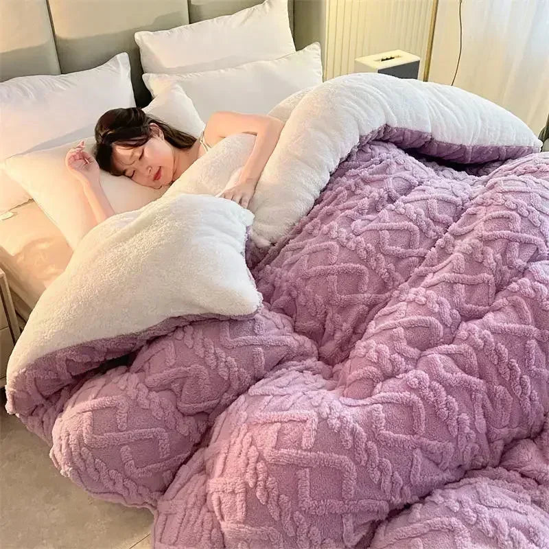 Ultra Soft Sherpa Fleece Winter Blanket – Thick Warm Throw for Bed & Couch