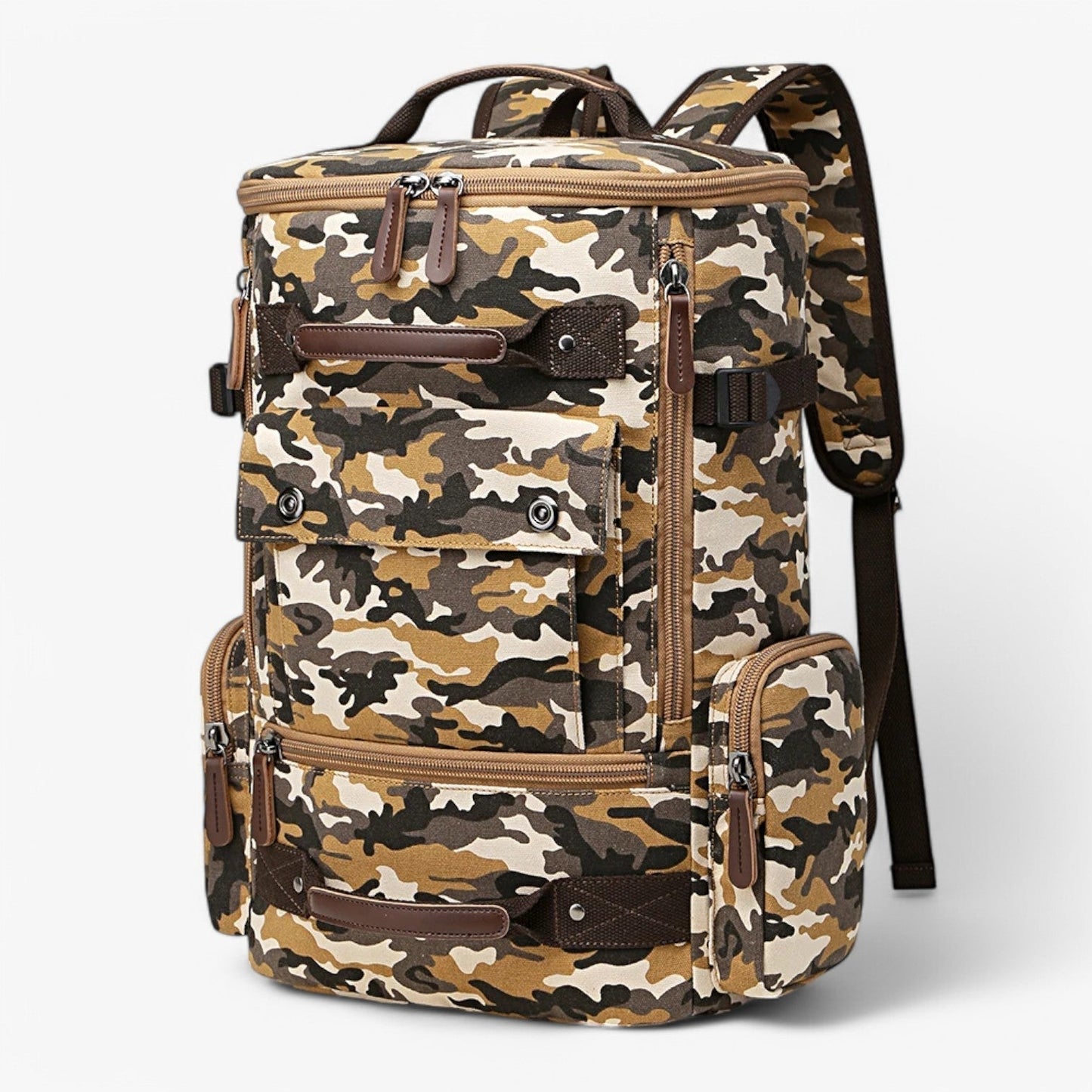 Vintage Canvas Backpack – Durable Unisex Rucksack with Laptop Compartment