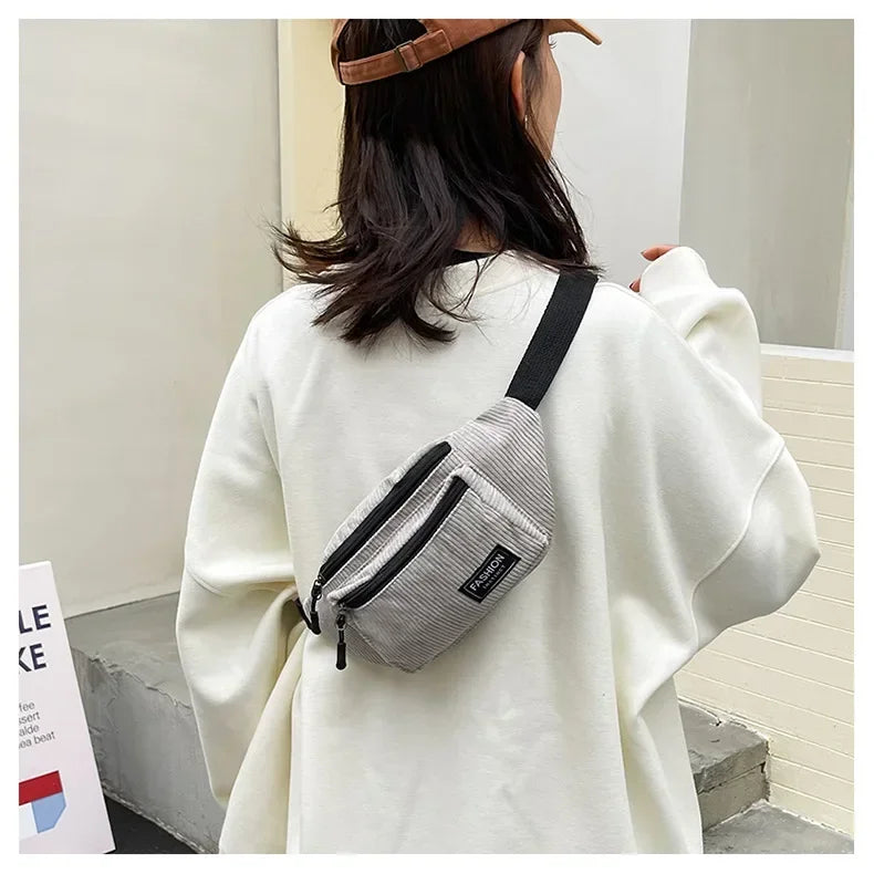 White Crossbody Belt Bag – Adjustable Waist Pack for Women & Men | Stylish, Spacious & Durable