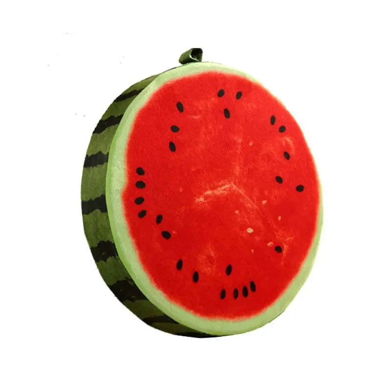 Round Fruit Cushion – Plush Watermelon, Orange & Lime Seat Pad for Home Decor and Comfort