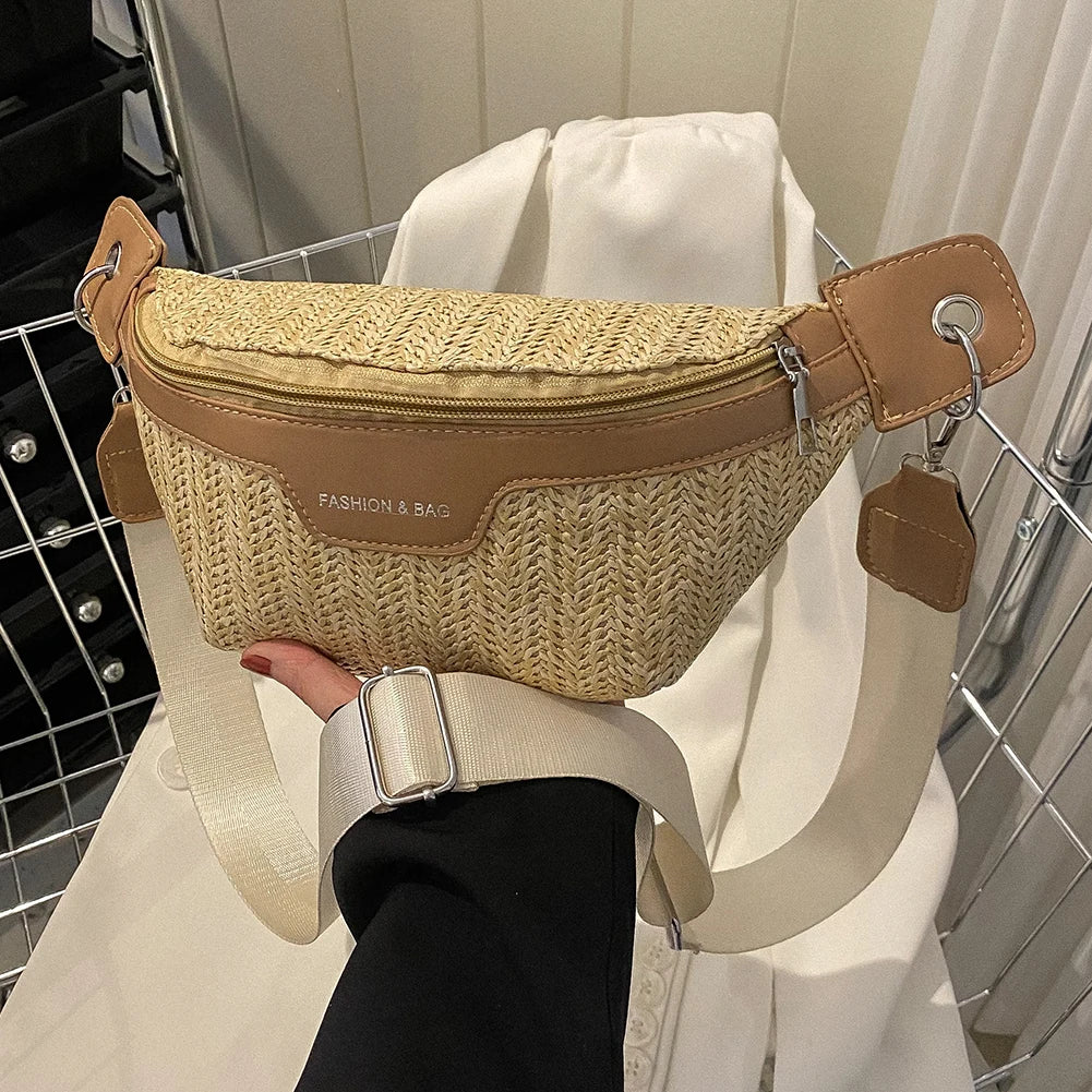 Raffia Crossbody Bum Bag – Lightweight, Adjustable & Stylish for Summer
