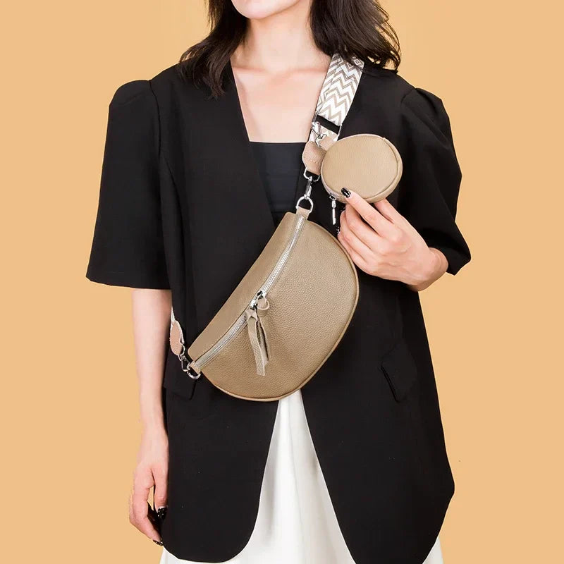 Stylish PU Leather Crossbody Bag with Braided Strap & Detachable Coin Pouch