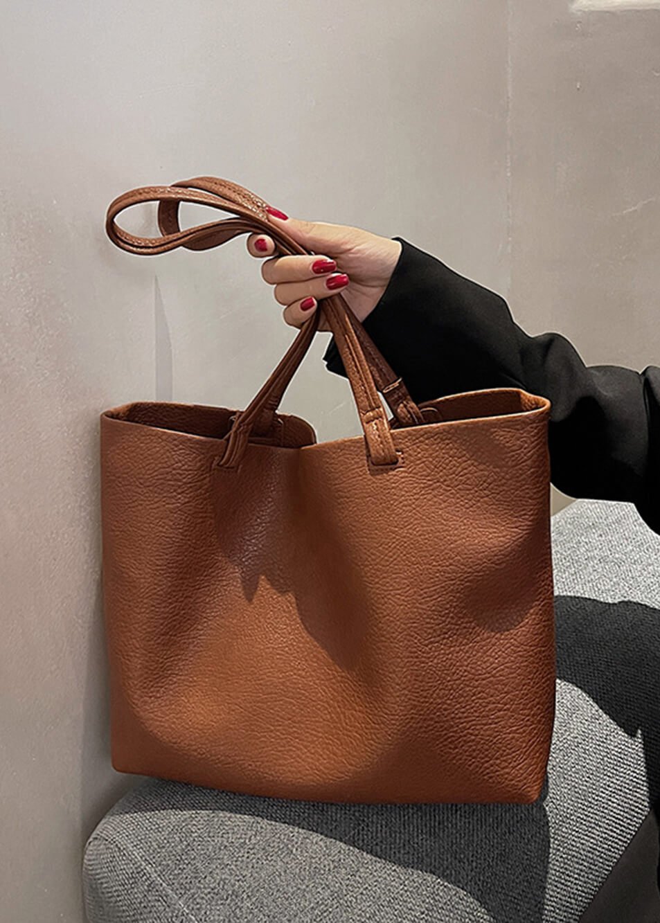 Soft Leather Tote Bag | Spacious Vegan Leather Work & Daily Tote for Women