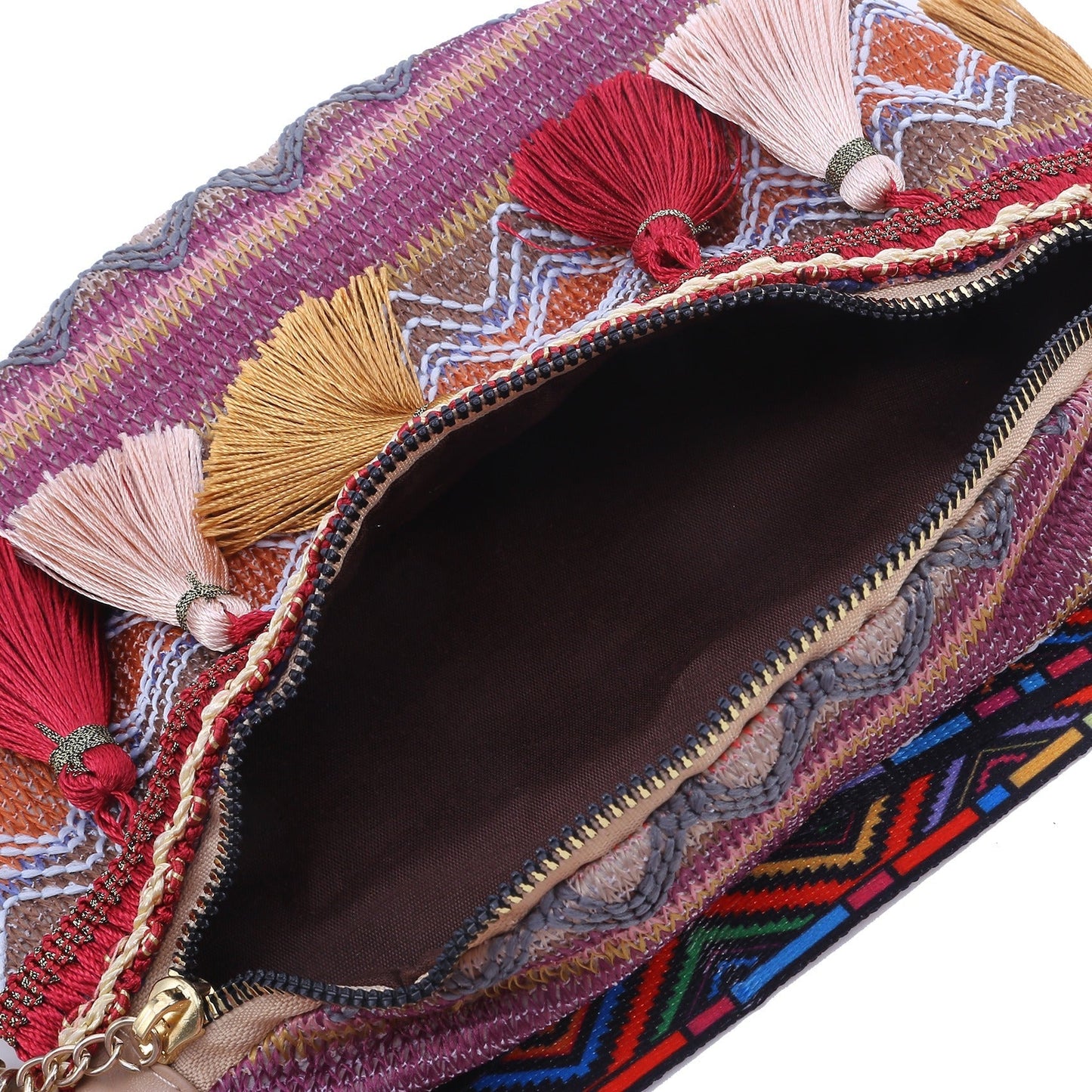 Bohemian Crossbody Bag with Fringe – Colorful, Adjustable Strap, Lightweight & Durable