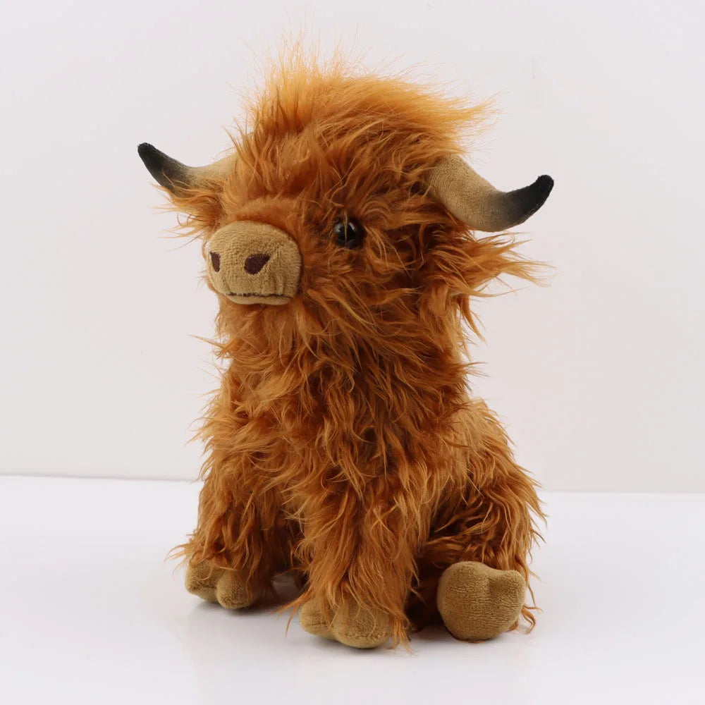 Highland Cow Plush Toy – Realistic 29 cm Soft & Fluffy Stuffed Animal – Ideal Gift for Kids & Adults
