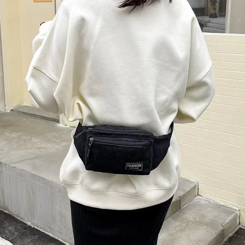 White Crossbody Belt Bag – Adjustable Waist Pack for Women & Men | Stylish, Spacious & Durable