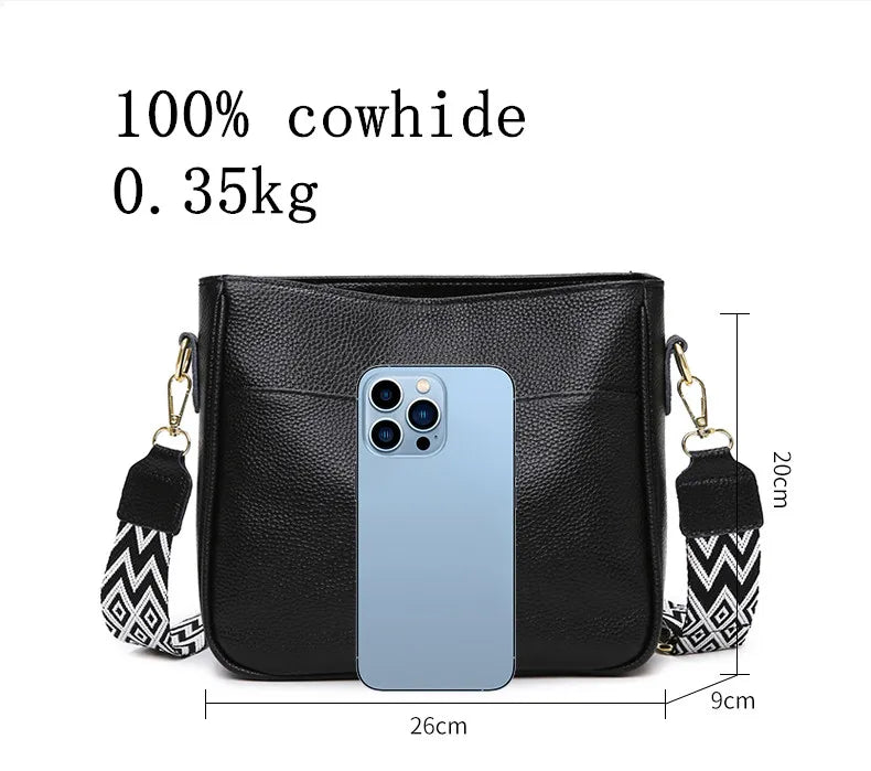 Stylish Women's Shoulder Bag with Wide Strap – Versatile Crossbody Purse with Spacious Compartments