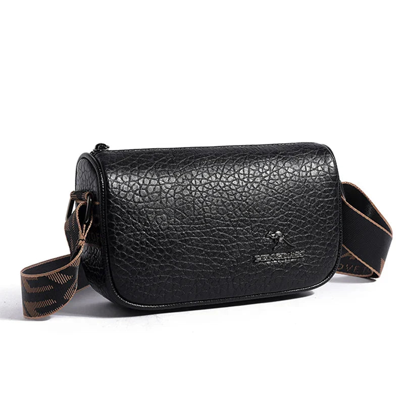 Stylish Women’s Crossbody Bag – PU Leather Compact Shoulder Purse in Black or Beige