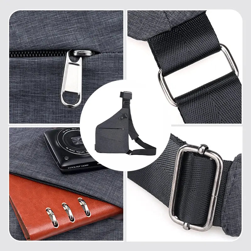 Anti-Theft Shoulder Bag – Compact & Secure Crossbody, Hidden Zippers, Water-Resistant Travel Sling
