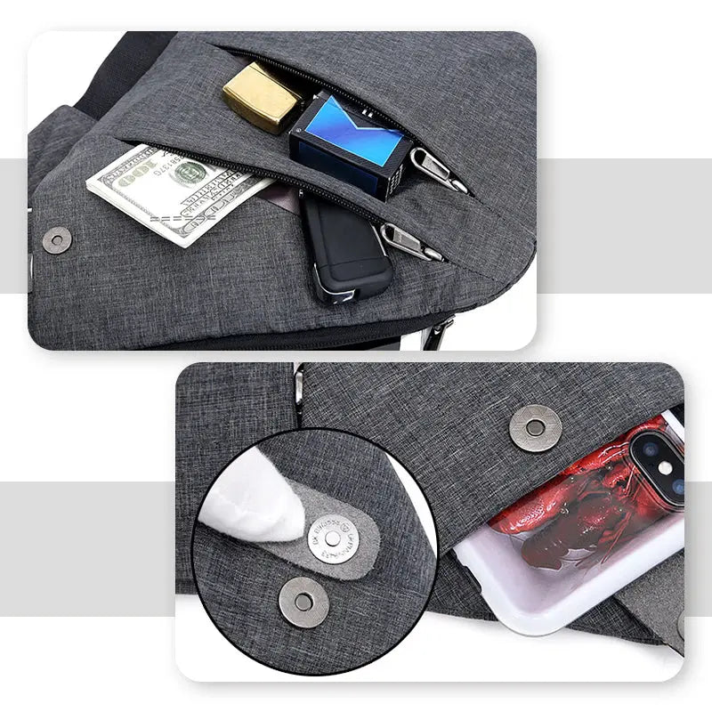 Anti-Theft Shoulder Bag – Compact & Secure Crossbody, Hidden Zippers, Water-Resistant Travel Sling