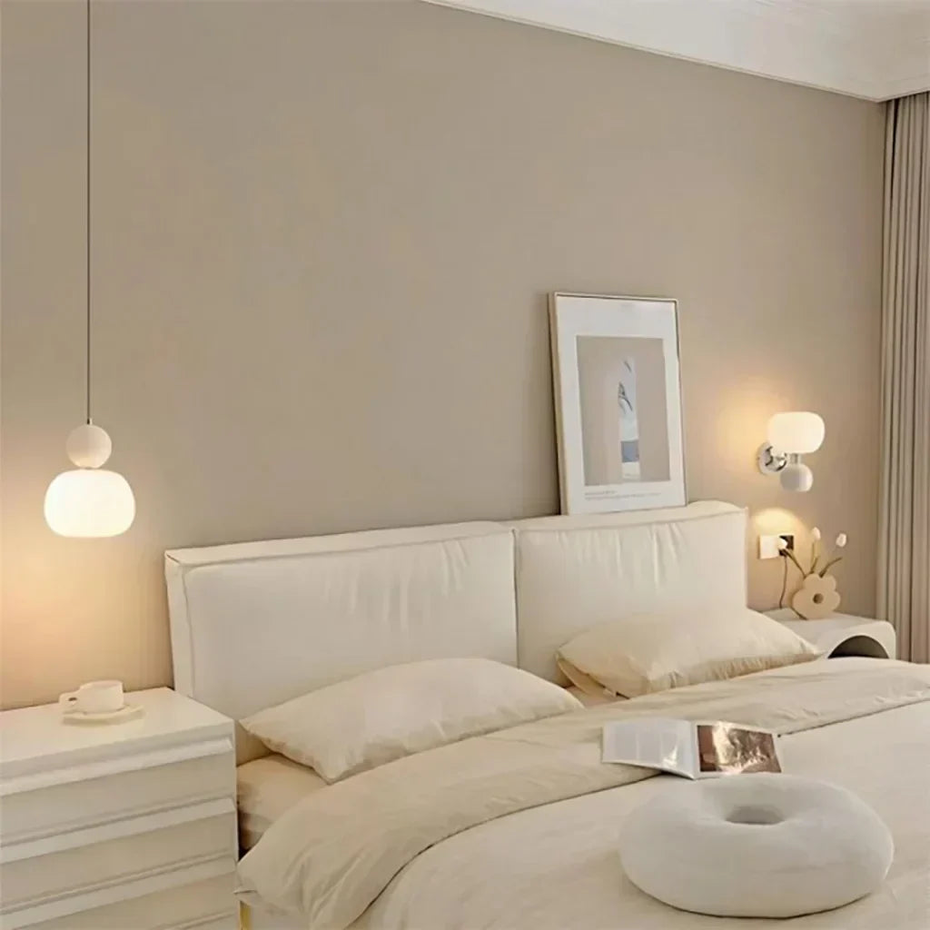 Art Deco Pendant Light – Cream G9 Hanging Lamp with Adjustable Cable