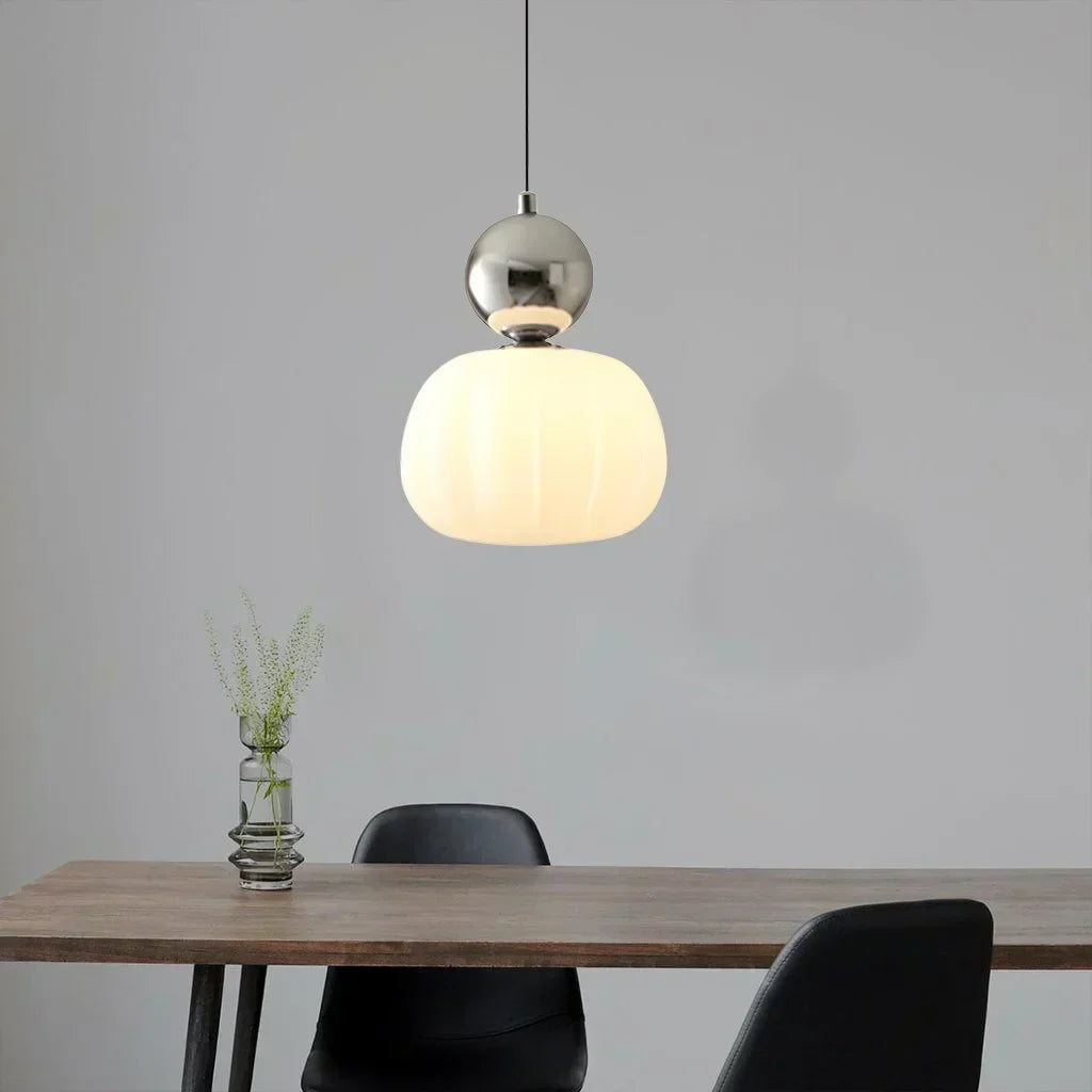 Art Deco Pendant Light – Cream G9 Hanging Lamp with Adjustable Cable