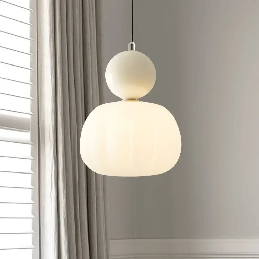 Art Deco Pendant Light – Cream G9 Hanging Lamp with Adjustable Cable