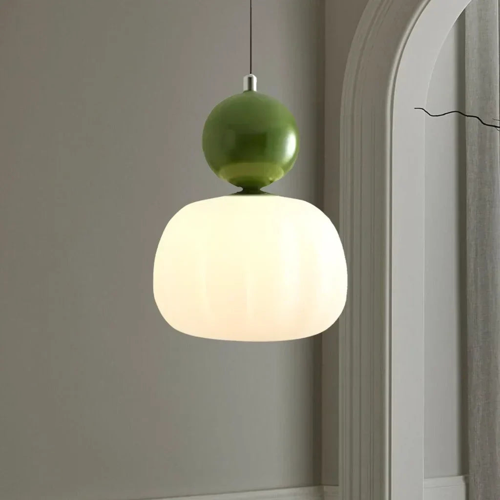 Art Deco Pendant Light – Cream G9 Hanging Lamp with Adjustable Cable