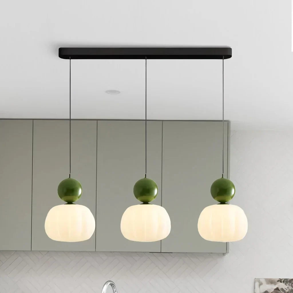 Art Deco Pendant Light – Cream G9 Hanging Lamp with Adjustable Cable